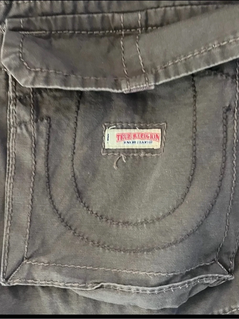 VTG True Religion Isaac Cargo Shorts Brown Tonal Y2K Baggy Mens (40) MAR841K33